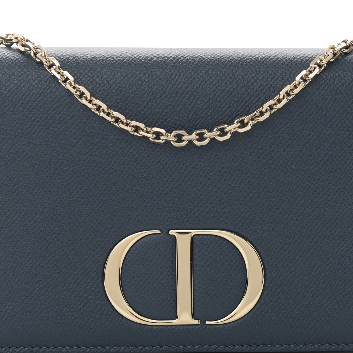 Grained Calfskin 30 Montaigne 2 in 1 Pouch Dark Blue