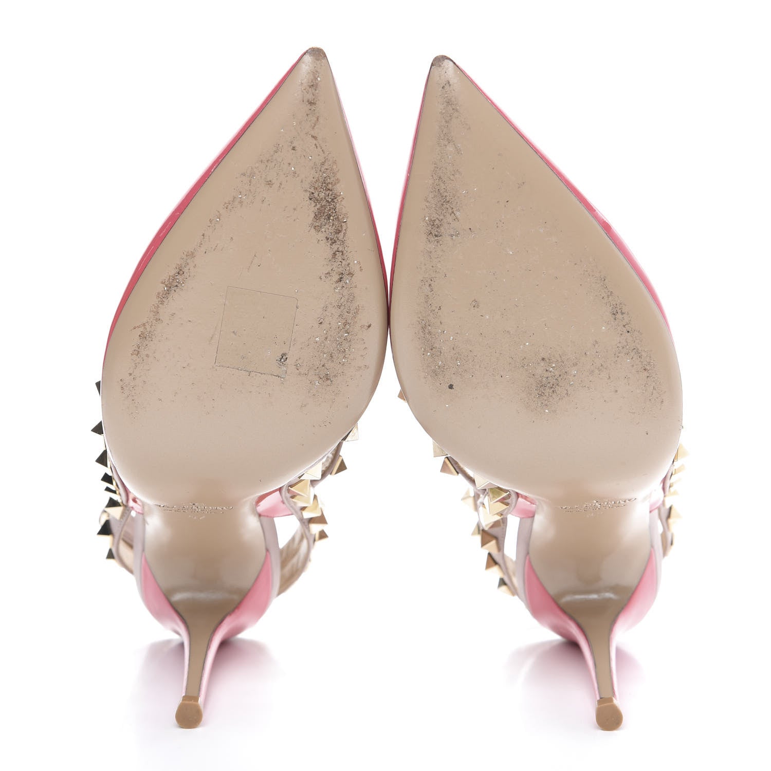 Valentino Garavani Patent Rockstud Ankle Strap 100mm Pumps 37 Deep Rose Poudre 5 of 8