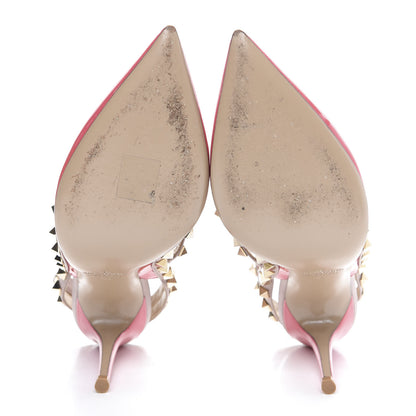 Valentino Garavani Patent Rockstud Ankle Strap 100mm Pumps 37 Deep Rose Poudre 5 of 8