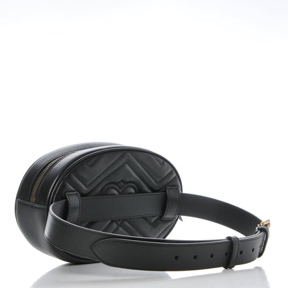 Gucci Calfskin Matelasse GG Marmont Belt Bag 85 34 Black 3 of 7
