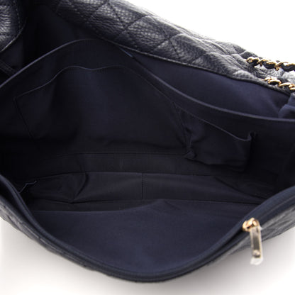 Chanel Calfskin Quilted XXL Travel Flap Bag Navy 5 of 10