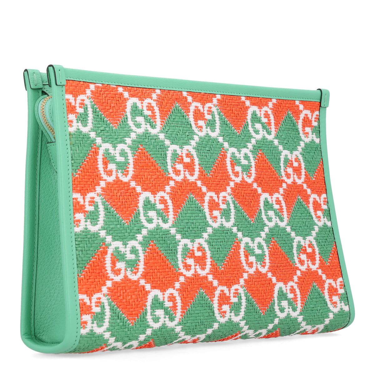 Raffia GG Monogram Miami Case Green Orange