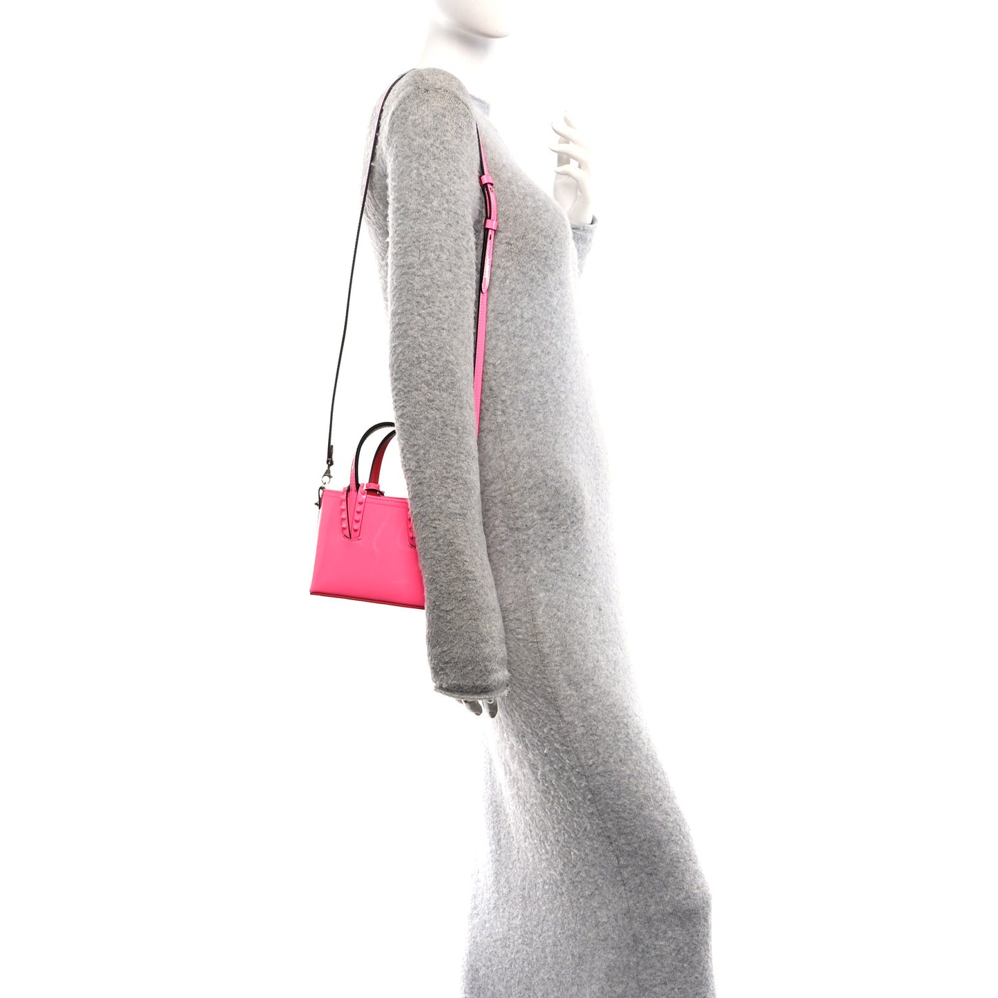 Patent Calfskin Spikes Mini East West Cabata Tote Poupidou
