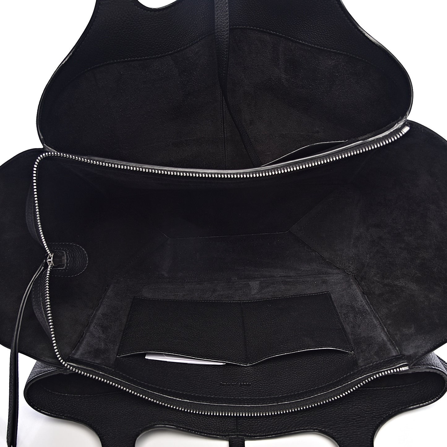 Baby Grained Calfskin Medium Tri-Fold Bag Black