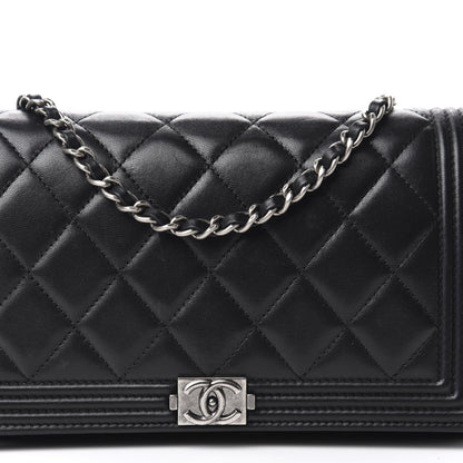 Chanel Lambskin Quilted Boy Wallet On Removable Chain WOC Black 13 of 13
