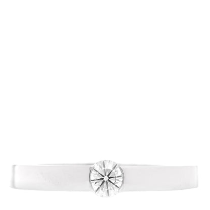 Cartier 18K White Gold Diamond .21ct Solitaire Engagement Ring 50 5.25 1 of 5