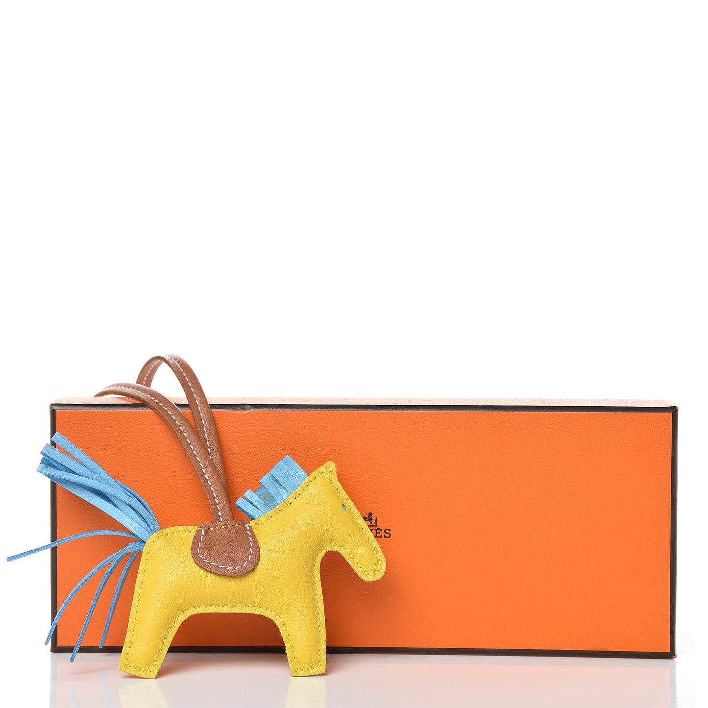 Milo Lambskin Grigri Rodeo Horse Bag Charm PM Jaune de Naples Celeste Gold