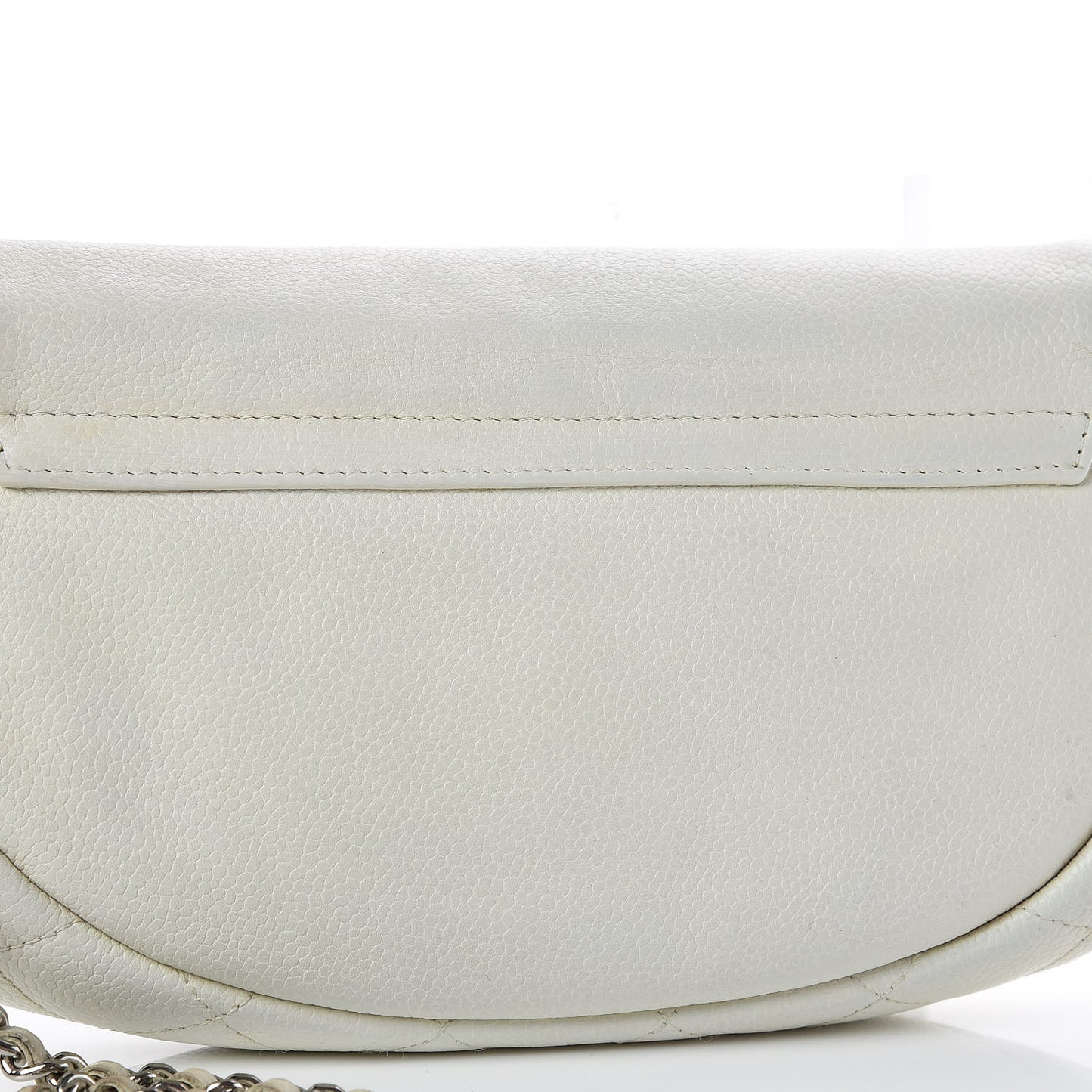Caviar Half Moon Wallet On Chain WOC White