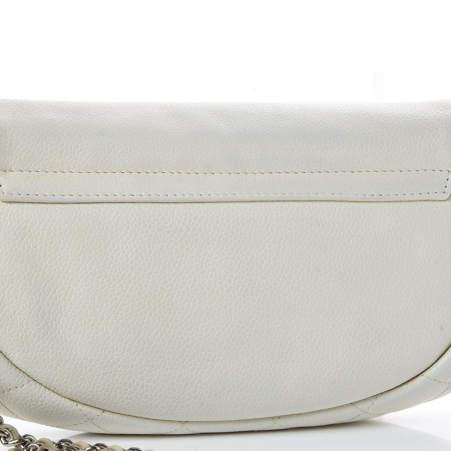 Chanel Caviar Half Moon Wallet On Chain WOC White 12 of 13