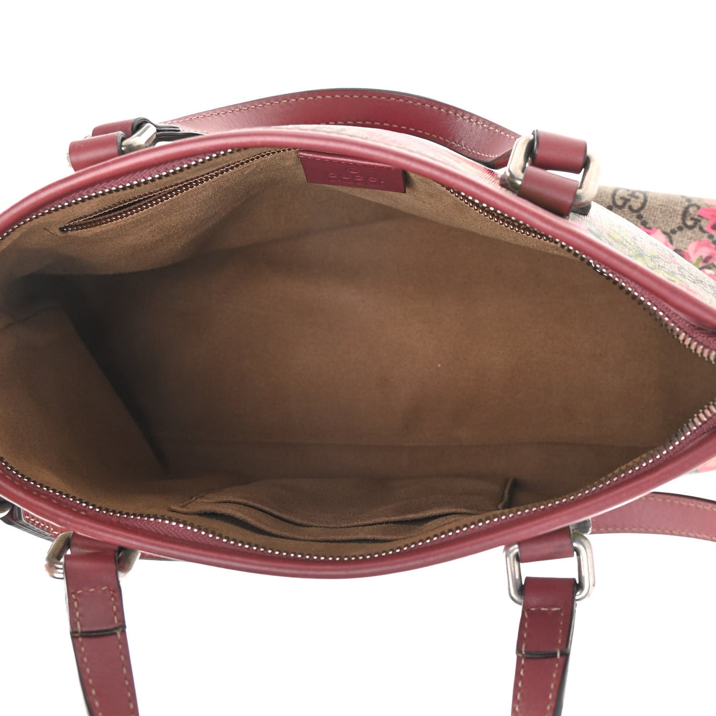 GG Supreme Monogram Blooms Small Zippered Tote Beige Multicolor Dry Rose