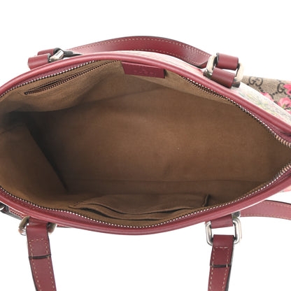 Gucci GG Supreme Monogram Blooms Small Zippered Tote Beige Multicolor Dry Rose 5 of 10