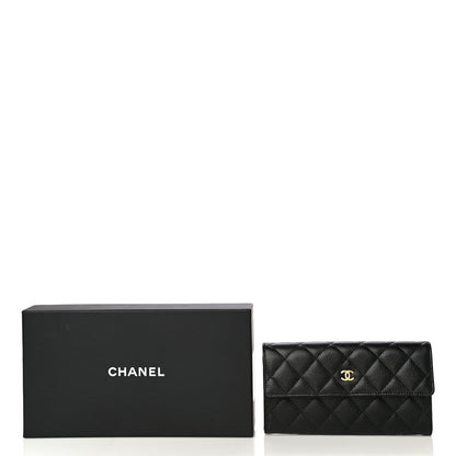 Chanel Caviar Quilted Large Gusset Flap Wallet Black 12 of 12