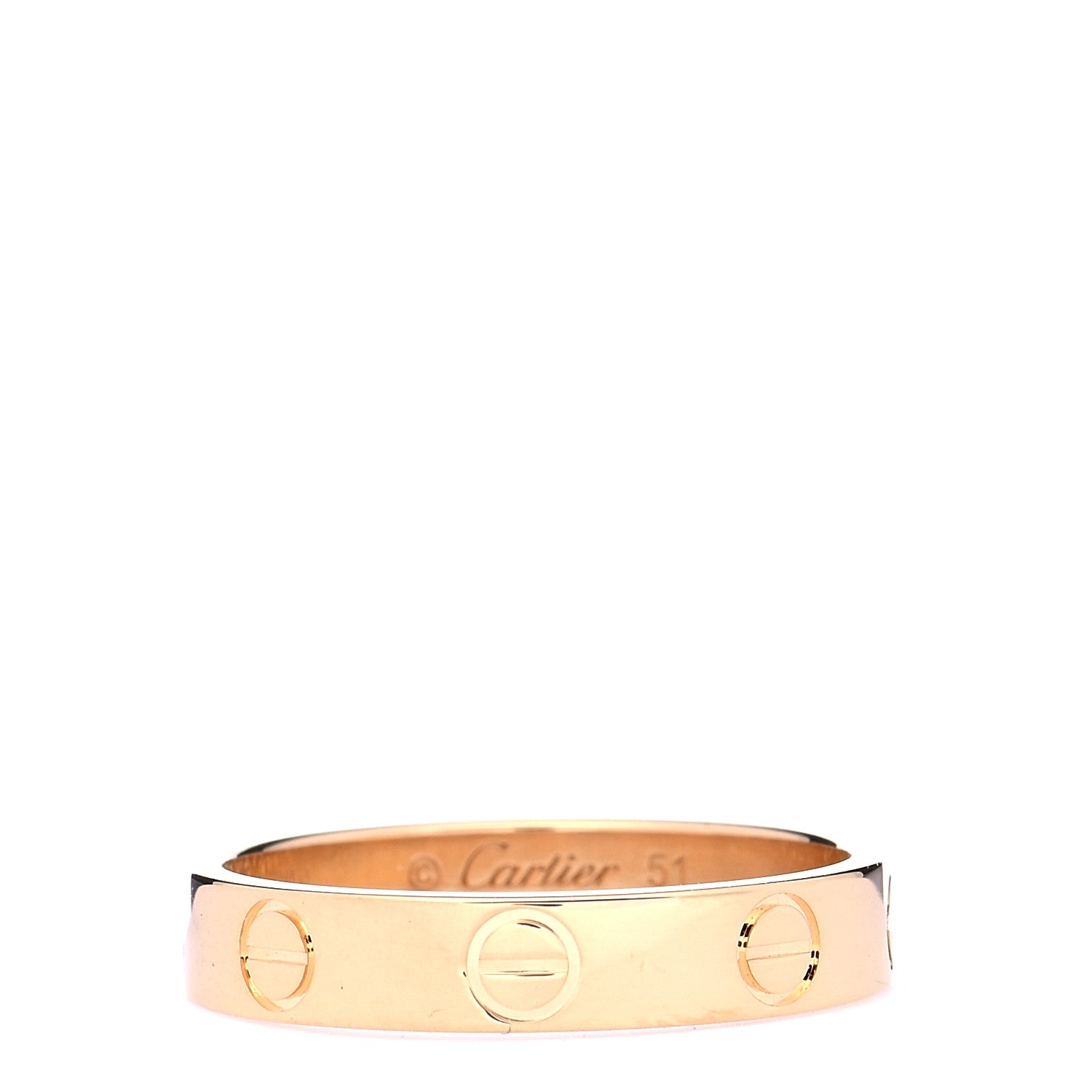 Cartier 18K Yellow Gold 3.5mm LOVE Wedding Band Ring 51 5.75 1 of 5