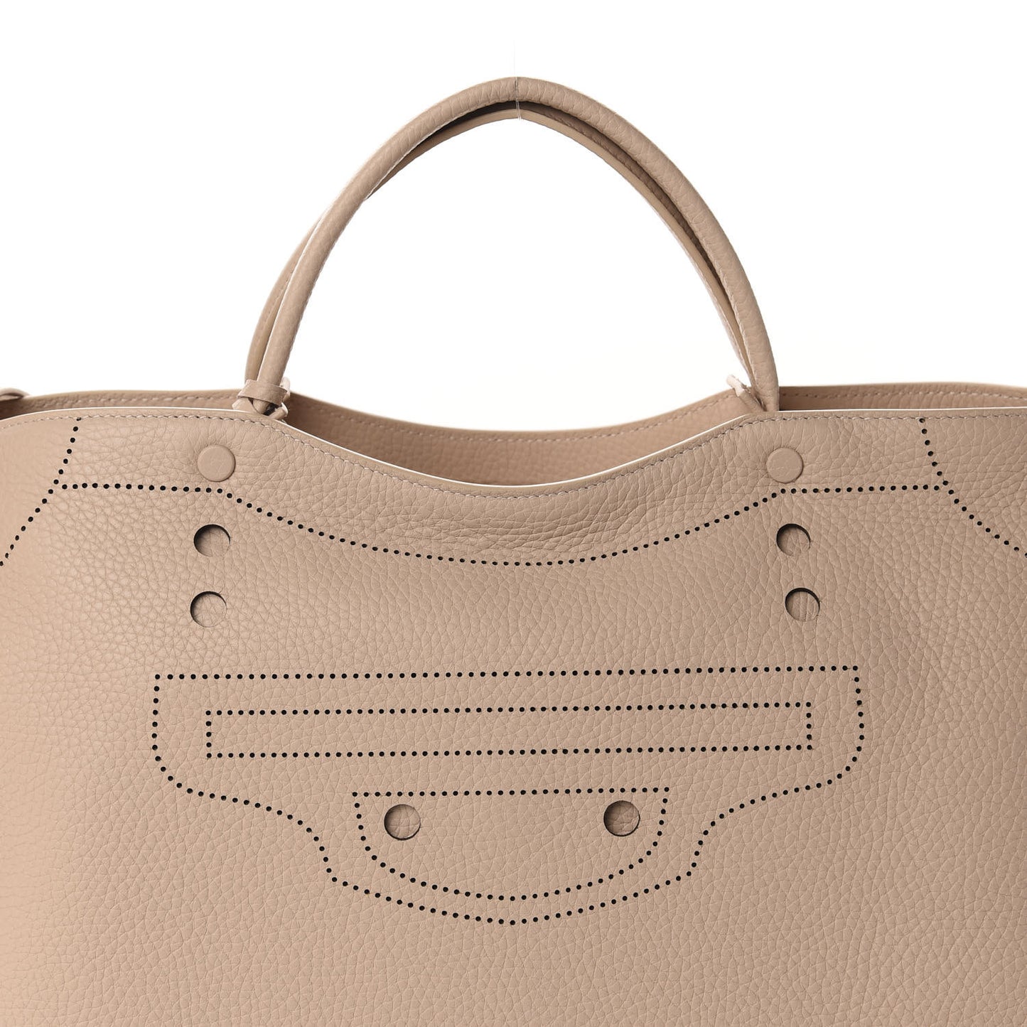 Veau Grana Perforated Blackout Hardware City Beige Poudre