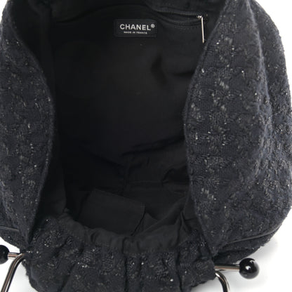 Chanel Tweed Boucle Knitting Bag Black 5 of 10