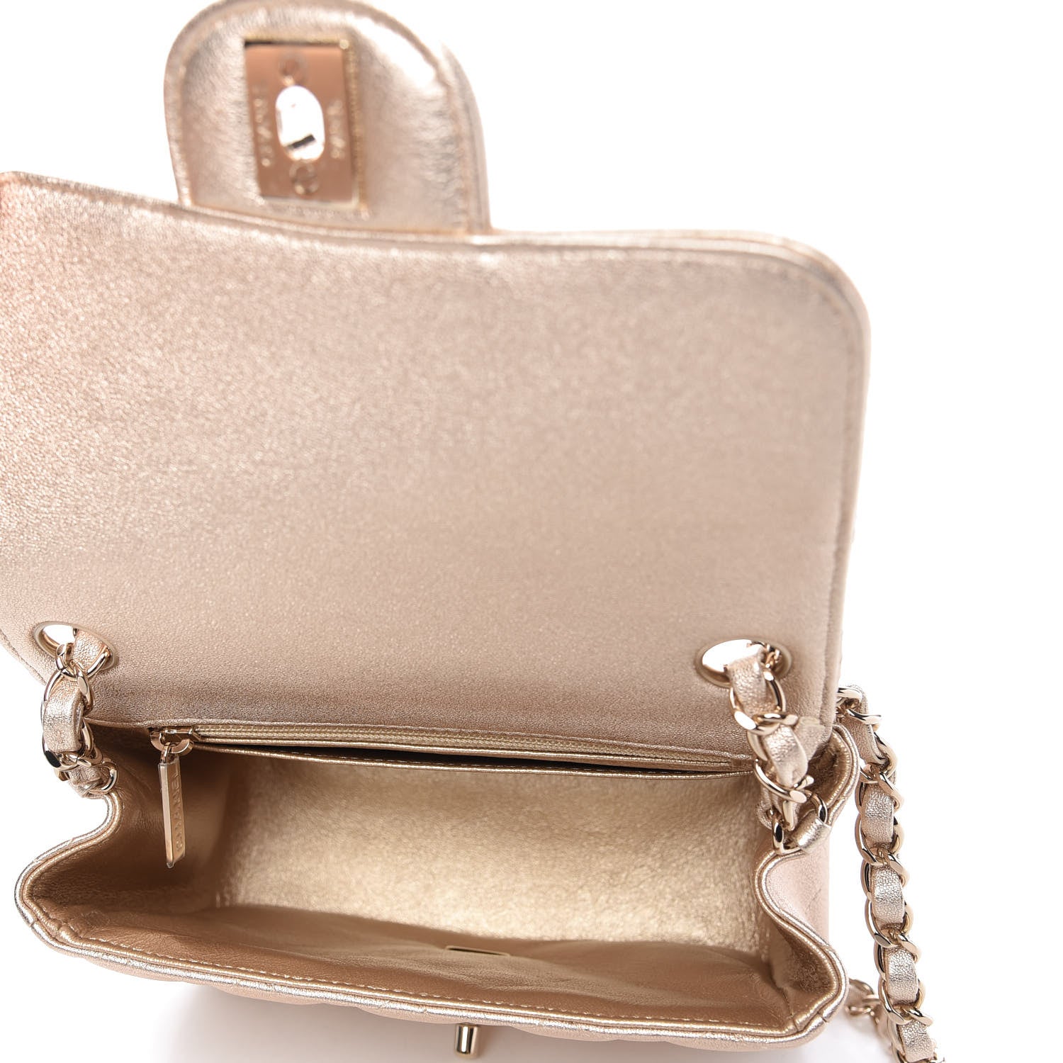 Chanel Metallic Lambskin Quilted Mini Square Flap Gold 5 of 11