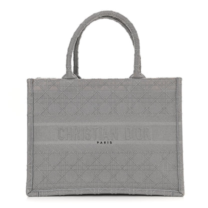 Christian Dior Canvas Embroidered Cannage Medium Book Tote Stone 1 of 13