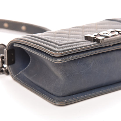 Chanel Faded Calfskin Quilted Small Boy Flap Blue 9 of 11