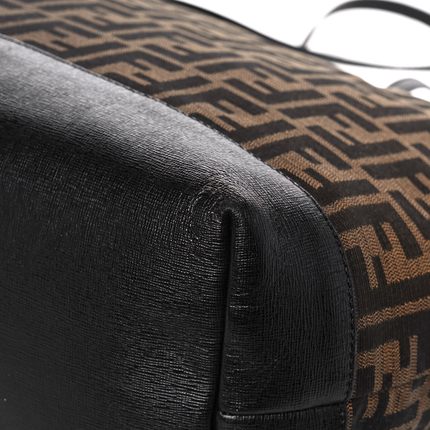 Fendi Zucca Vitello Elite Medium Roll Tote Tobacco Black 12 of 22