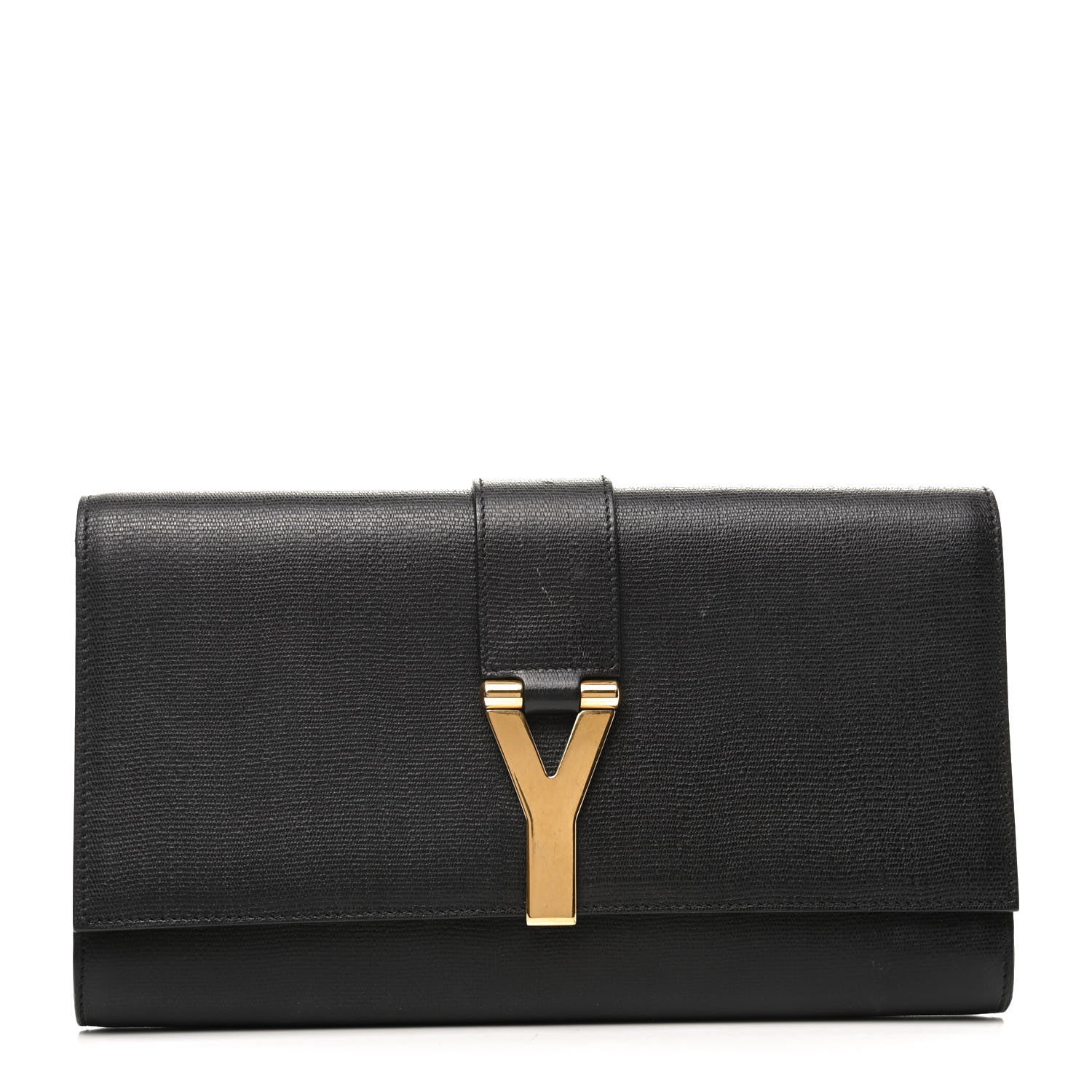 Saint Laurent Textured Calfskin Y Ligne Clutch Black 1 of 9