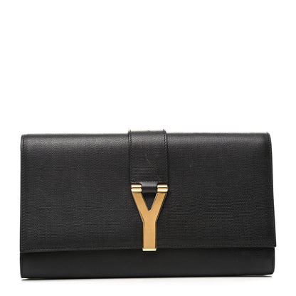 Saint Laurent Textured Calfskin Y Ligne Clutch Black 1 of 9