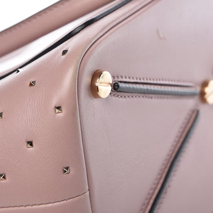 Valentino Garavani Calfskin Small Rockstud All Over Demilune Double Handle Satchel Lipstick 15 of 17