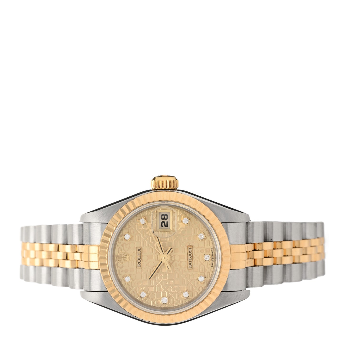 Stainless Steel 18K Yellow Gold Diamond 26mm Oyster Perpetual Datejust Watch Champagne Jubilee 79173