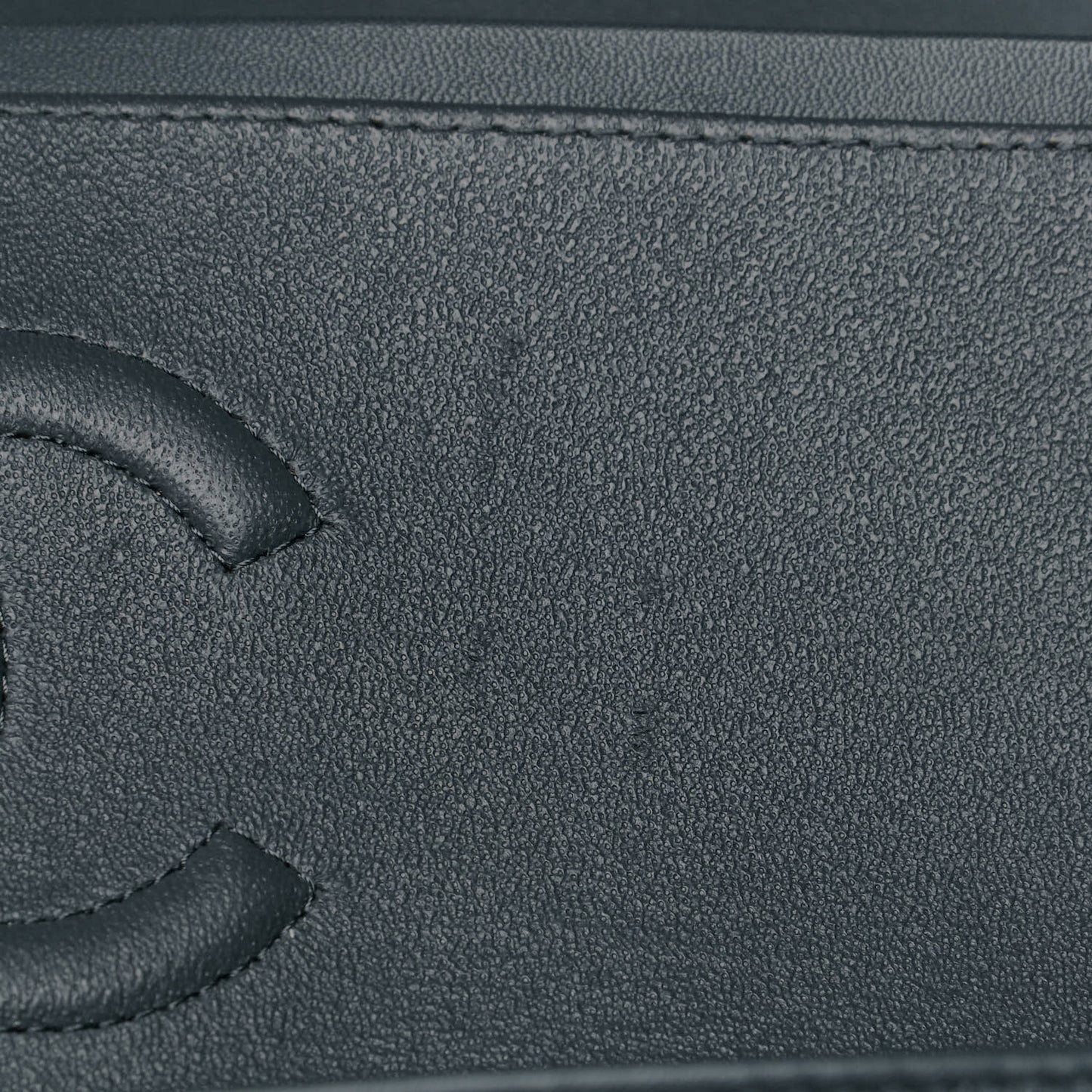 Lambskin Chevron Quilted Medium Double Flap Dark Grey
