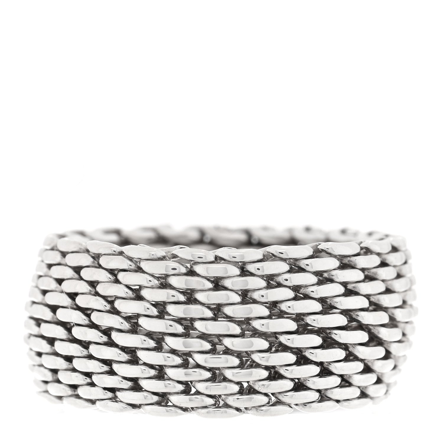 Tiffany Sterling Silver Somerset Mesh Ring 53 6.5 1 of 5