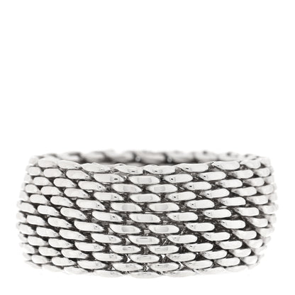 Tiffany Sterling Silver Somerset Mesh Ring 53 6.5 1 of 5
