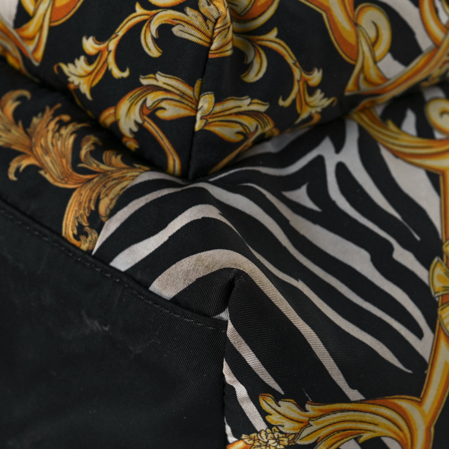 Versace Nylon Baroque Zebra Print Backpack Black Multicolor 11 of 18