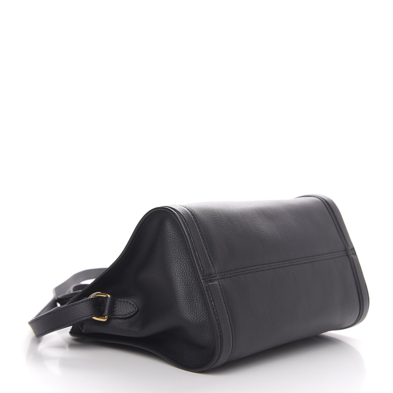 Alexander McQueen Pebbled Calfskin Small Skull Padlock Zip Around Tote Black 4 of 10