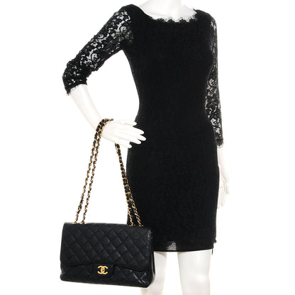 Chanel Caviar Jumbo Single Flap Black 2 of 8