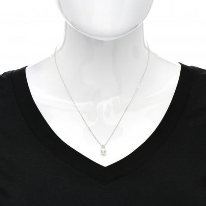 Mikimoto 18K White Gold Diamond Akoya Pearl 7.5-8mm Drop Pendant Necklace 2 of 5