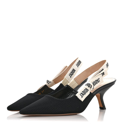 Christian Dior Technical Canvas Ribbon J Adior Slingback 65mm Pumps 37 Black 3 of 11