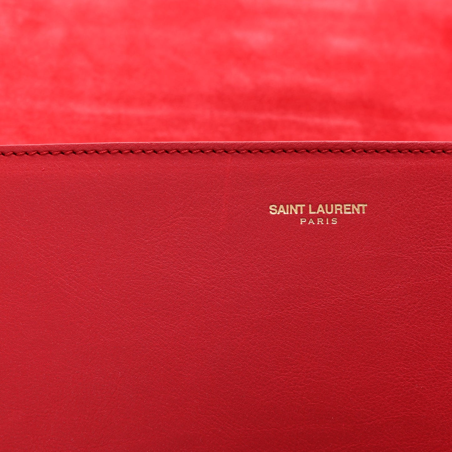 Calfskin Classic Y Ligne Clutch Red
