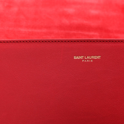 Saint Laurent Calfskin Classic Y Ligne Clutch Red 11 of 13