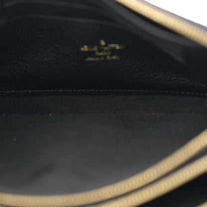 Louis Vuitton Empreinte Monogram Giant Double Zip Pochette Black Cream 5 of 10