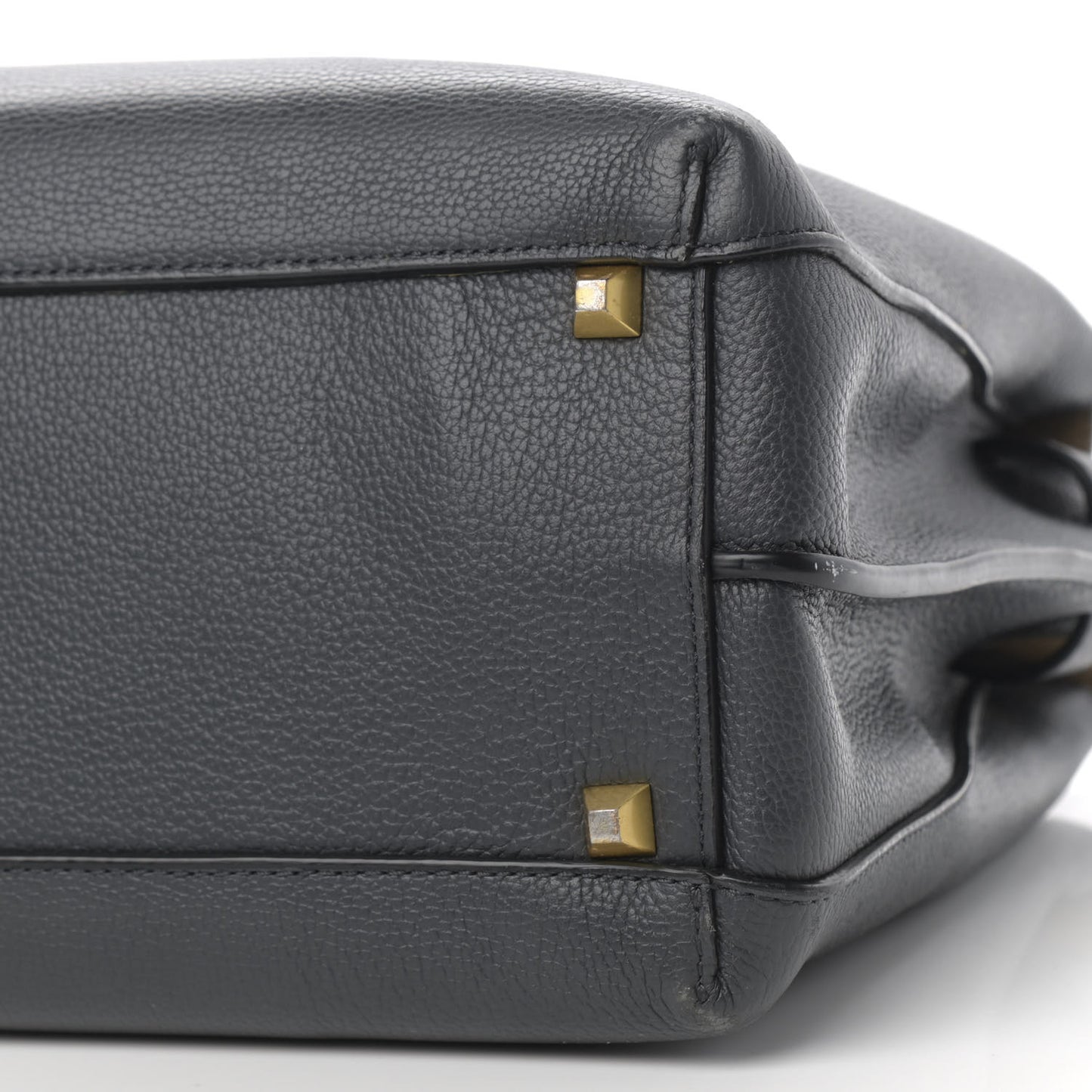 Grained Calfskin Large Milla Tote Phantom Grey