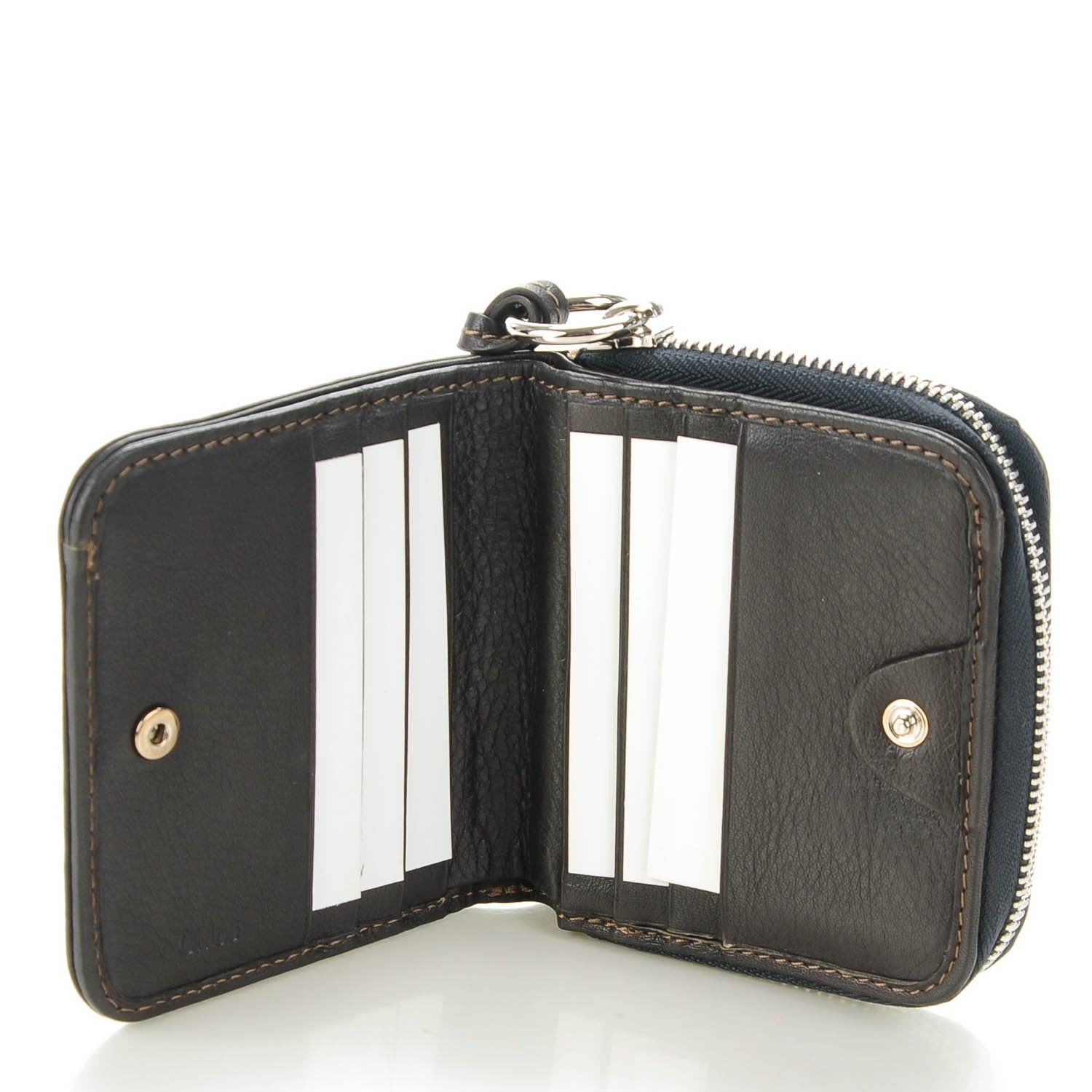 Chloe Calfskin Paddington Zip Around Coin Purse Wallet Brown 5 of 8