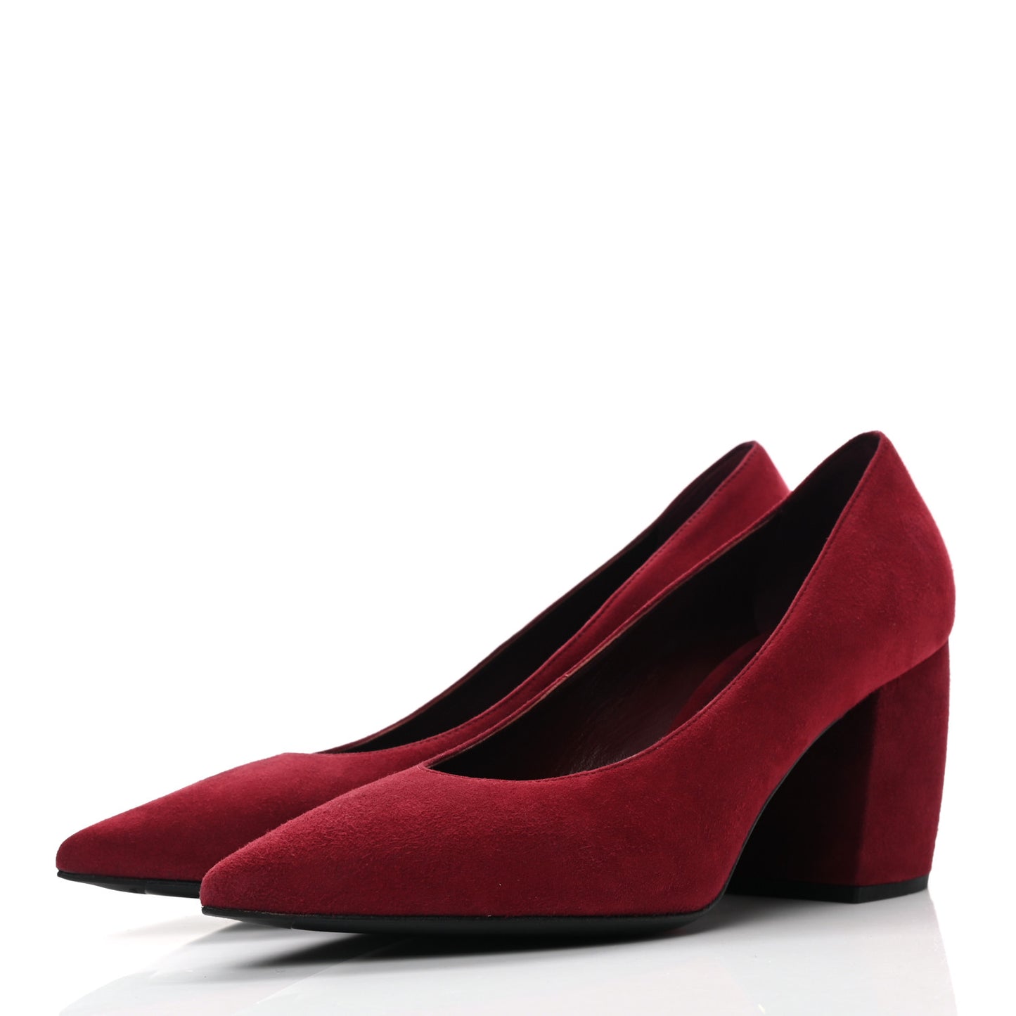 Camoscio Block Heel Pumps 37.5 Red