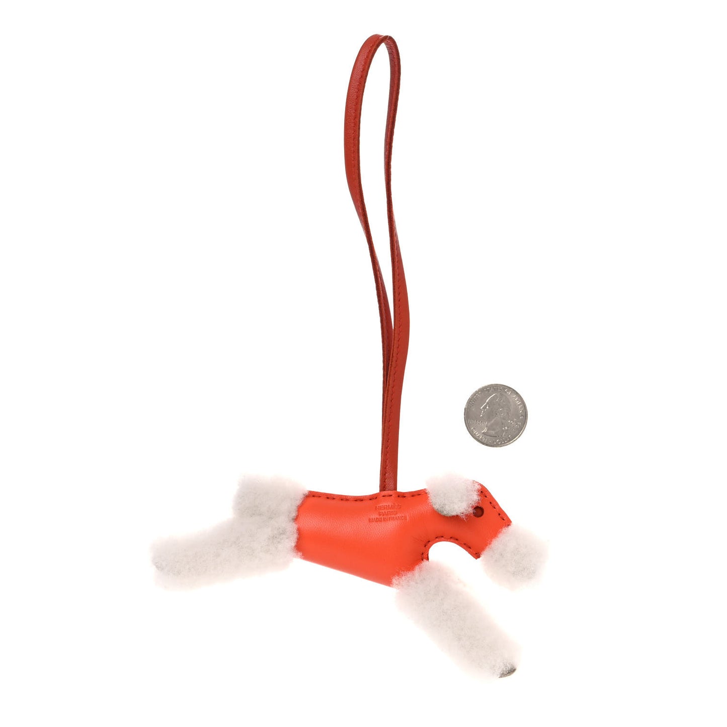 Milo Lambskin Shearling Budy Charm Orange Poppy