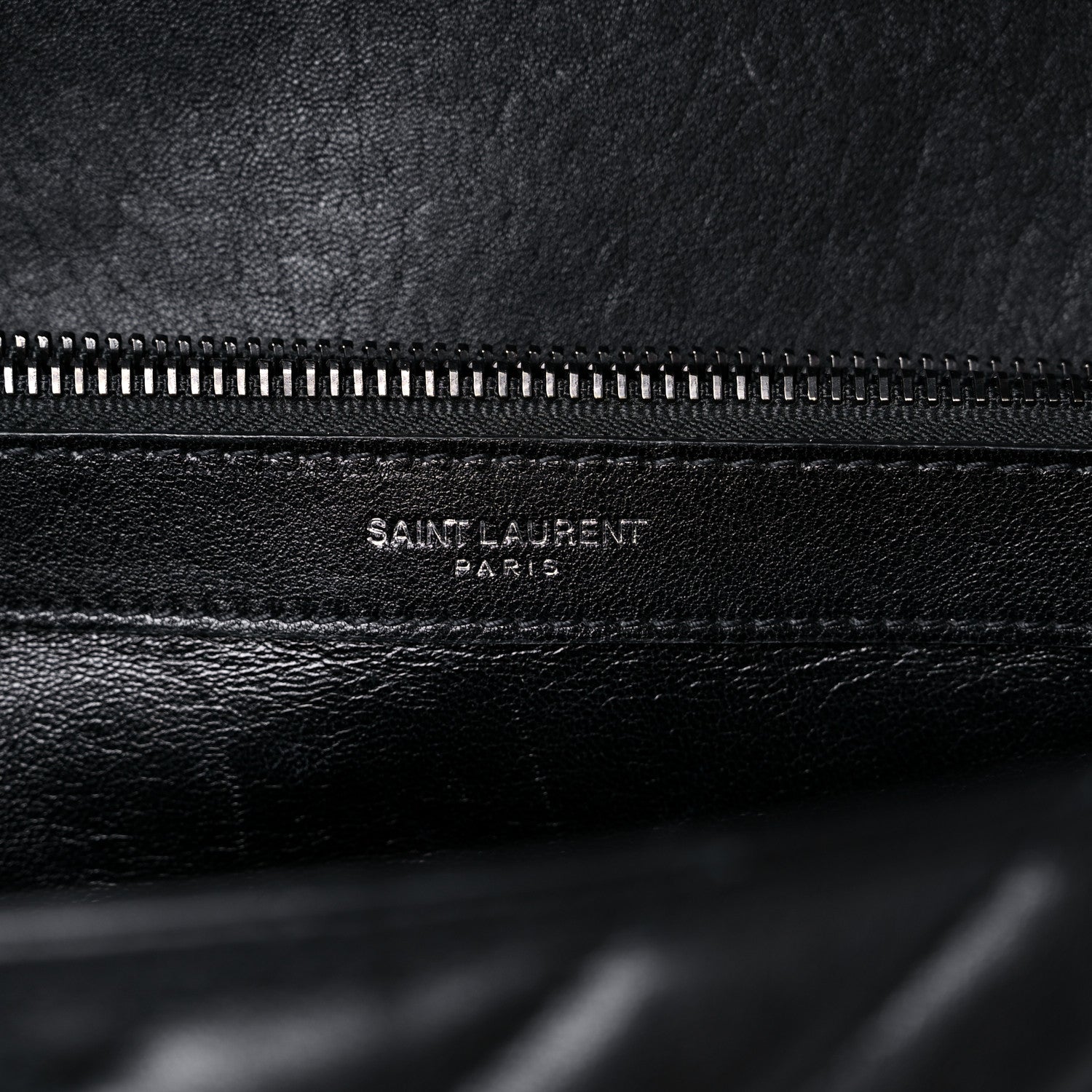 Saint Laurent Sheepskin Matelasse Chevron Monogram Monochrome Large College Satchel Black 6 of 13