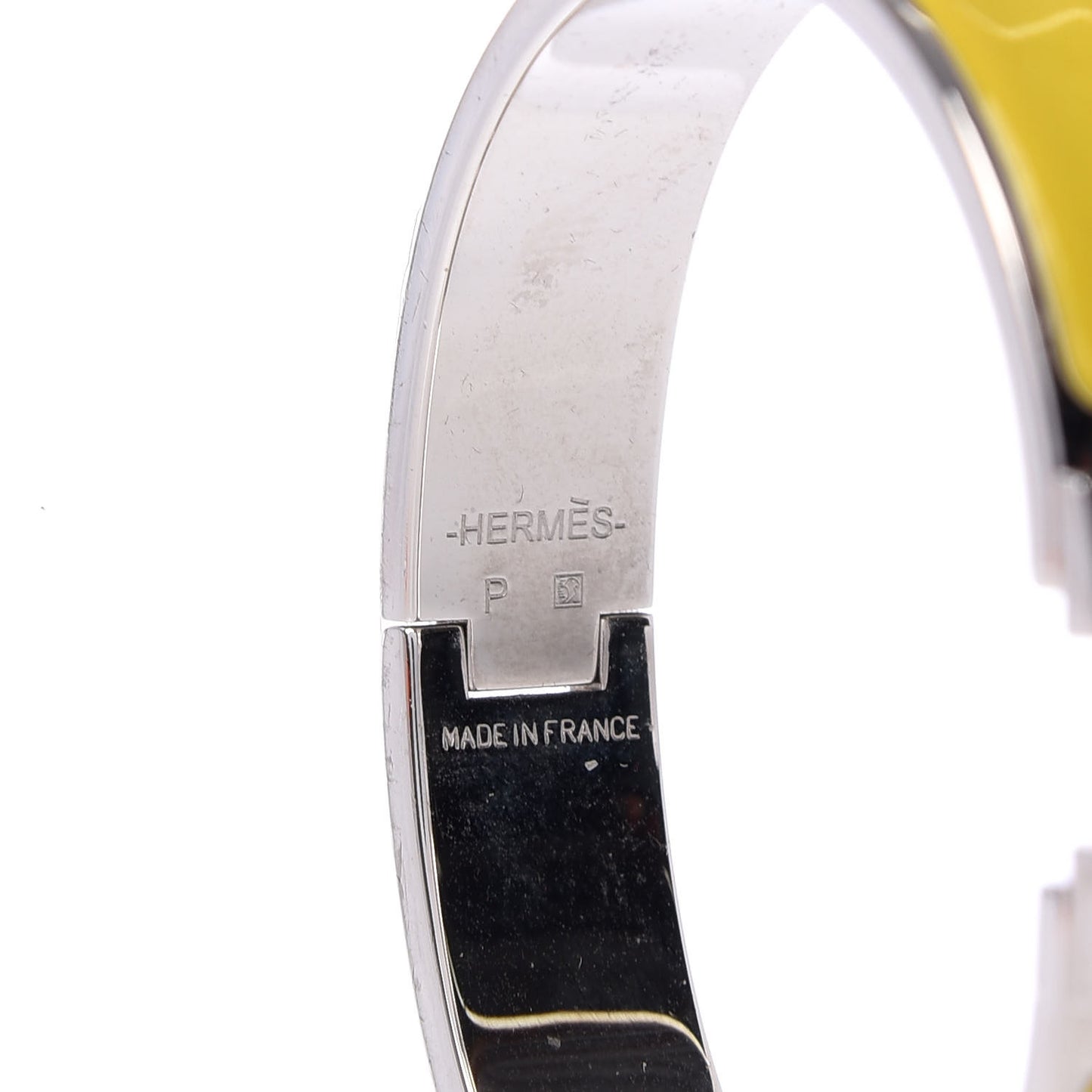 Enamel Narrow Clic Clac H Bracelet PM Chartreuse
