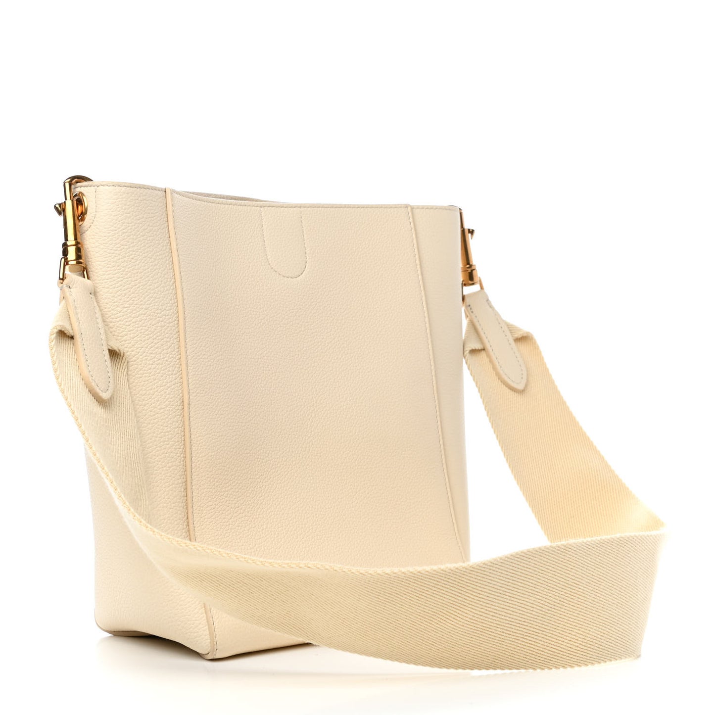 Soft Grained Calfskin Small Sangle Bucket Bag Vanilla