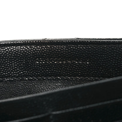 Saint Laurent Grain De Poudre Matelasse Chevron Monogram Monochrome Flap Wallet Black 8 of 8