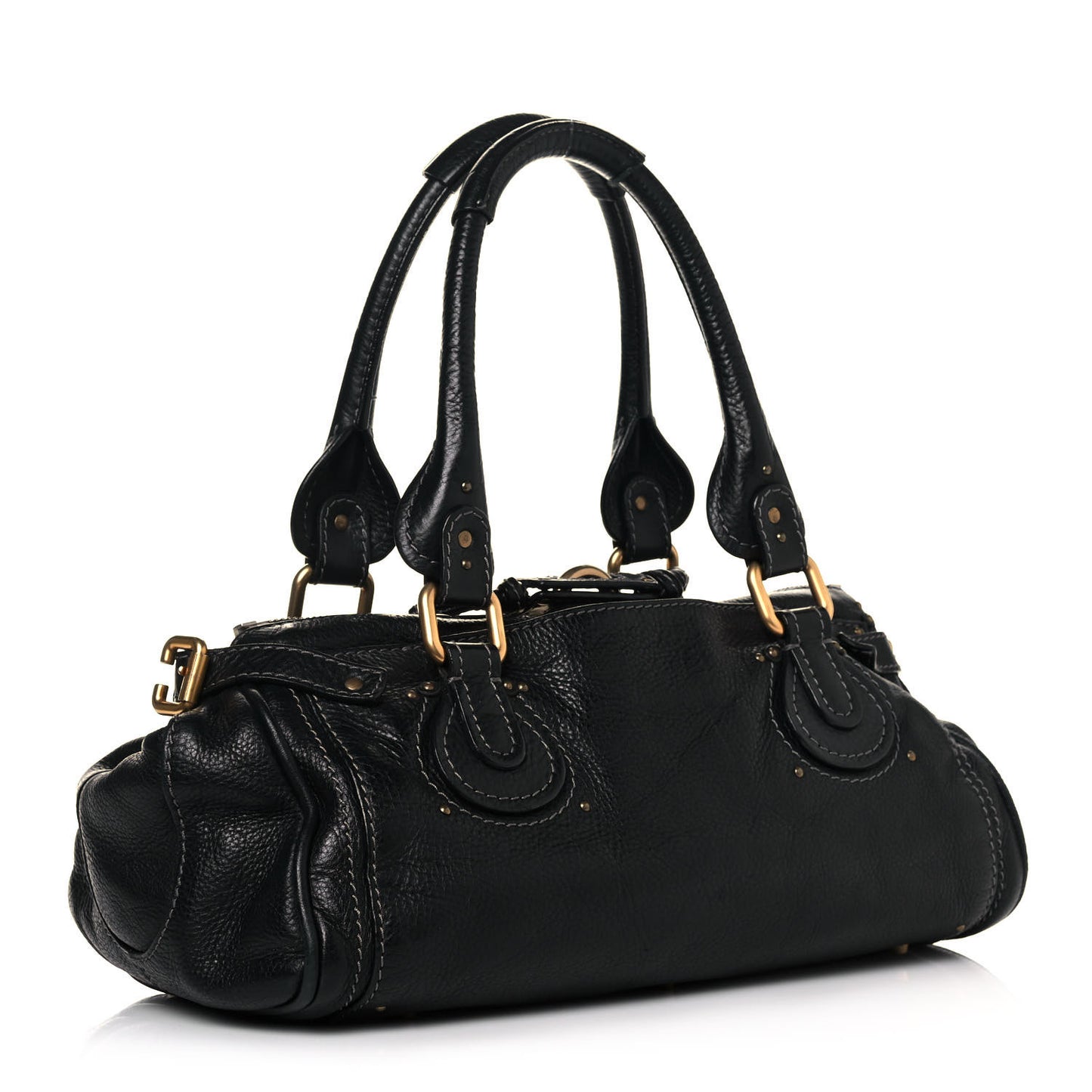Calfskin Paddington Satchel Black