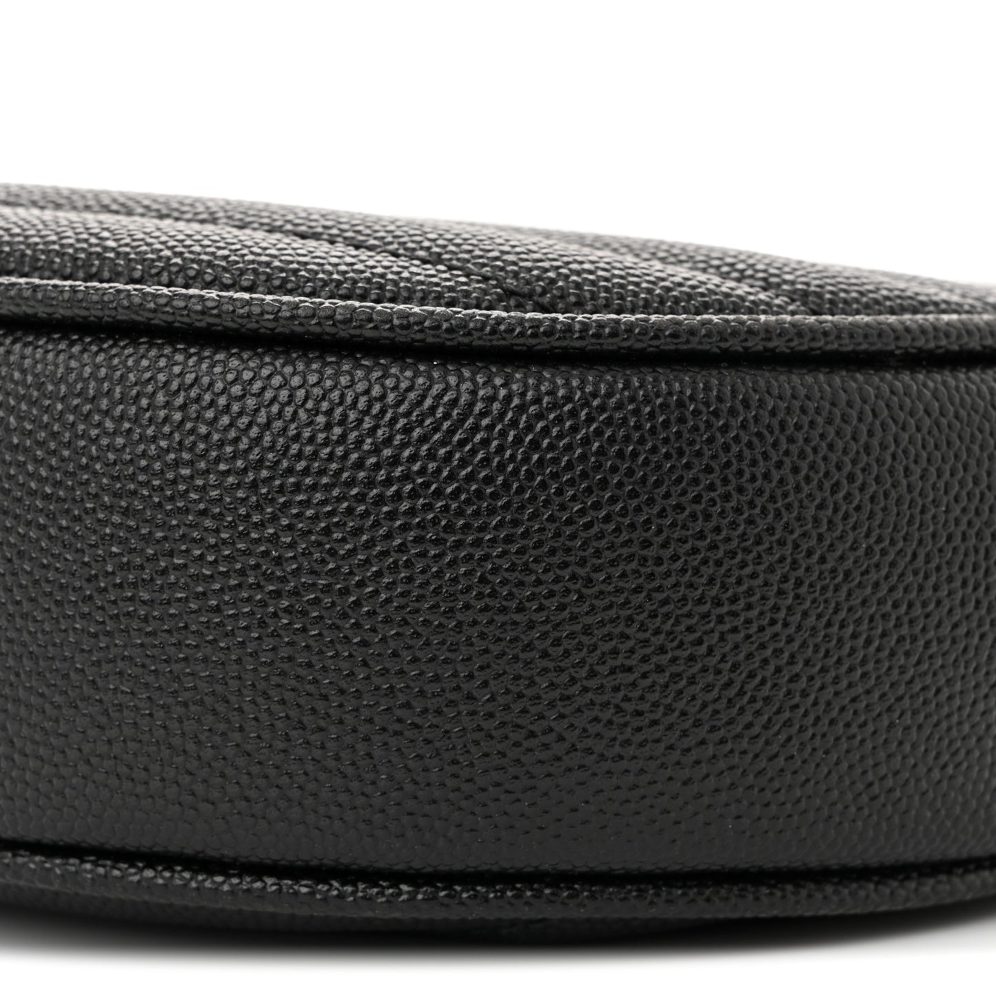 Grain De Poudre Matelasse Chevron Quilted Round Vinyle Camera Bag Black