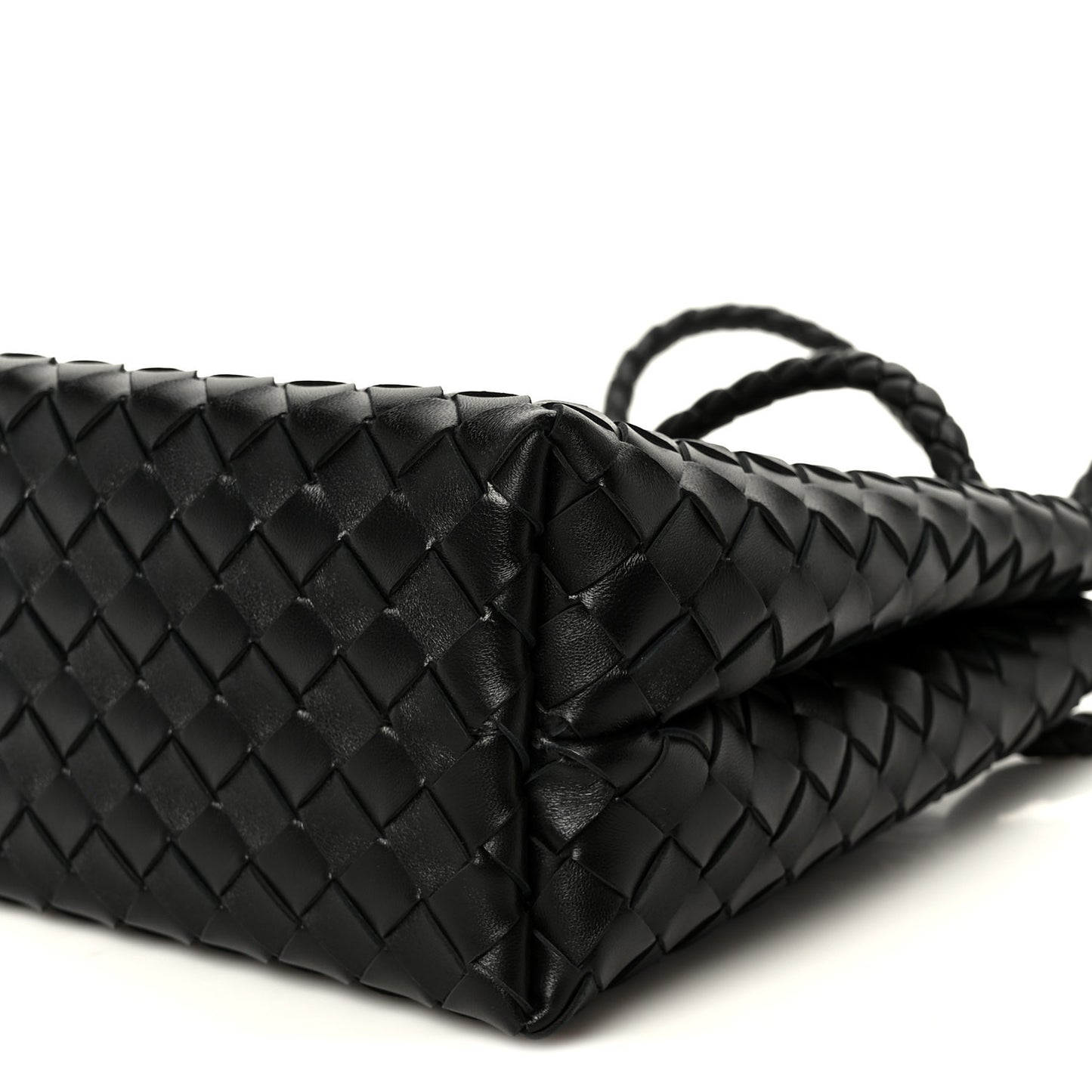 Nappa Intrecciato Medium Andiamo Shoulder Bag Black