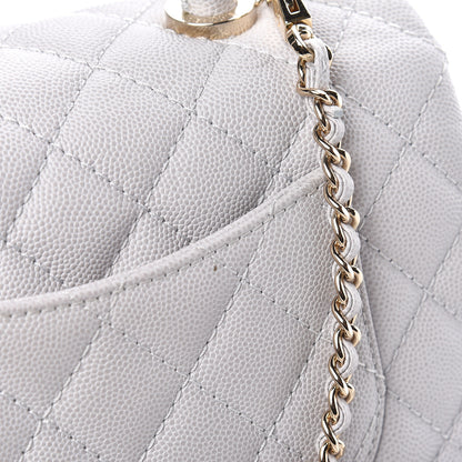 Chanel Caviar Quilted Mini Coco Handle Flap Light Grey 9 of 12